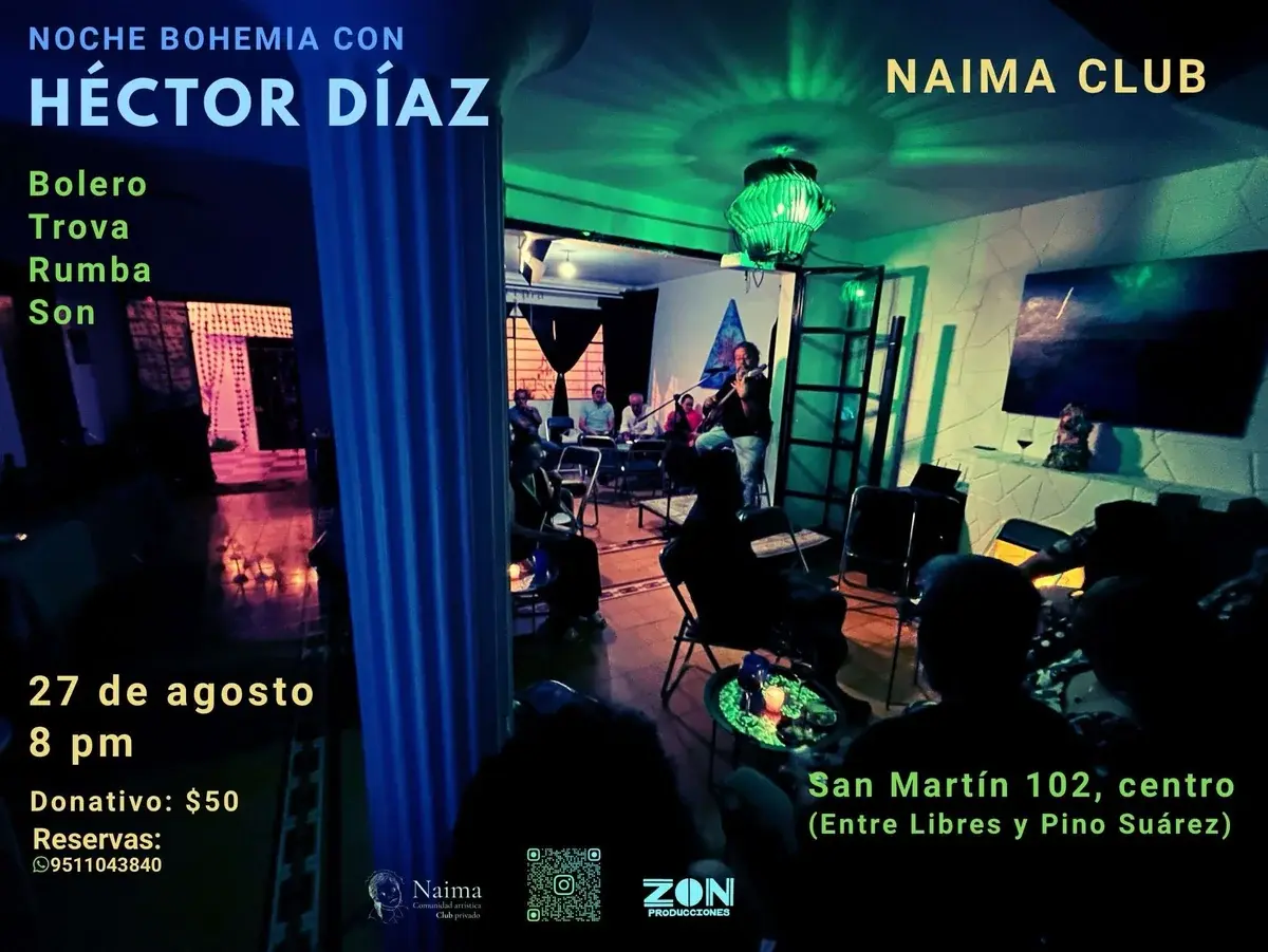 Flyer del evento: Noche Bohemia con Héctor Díaz