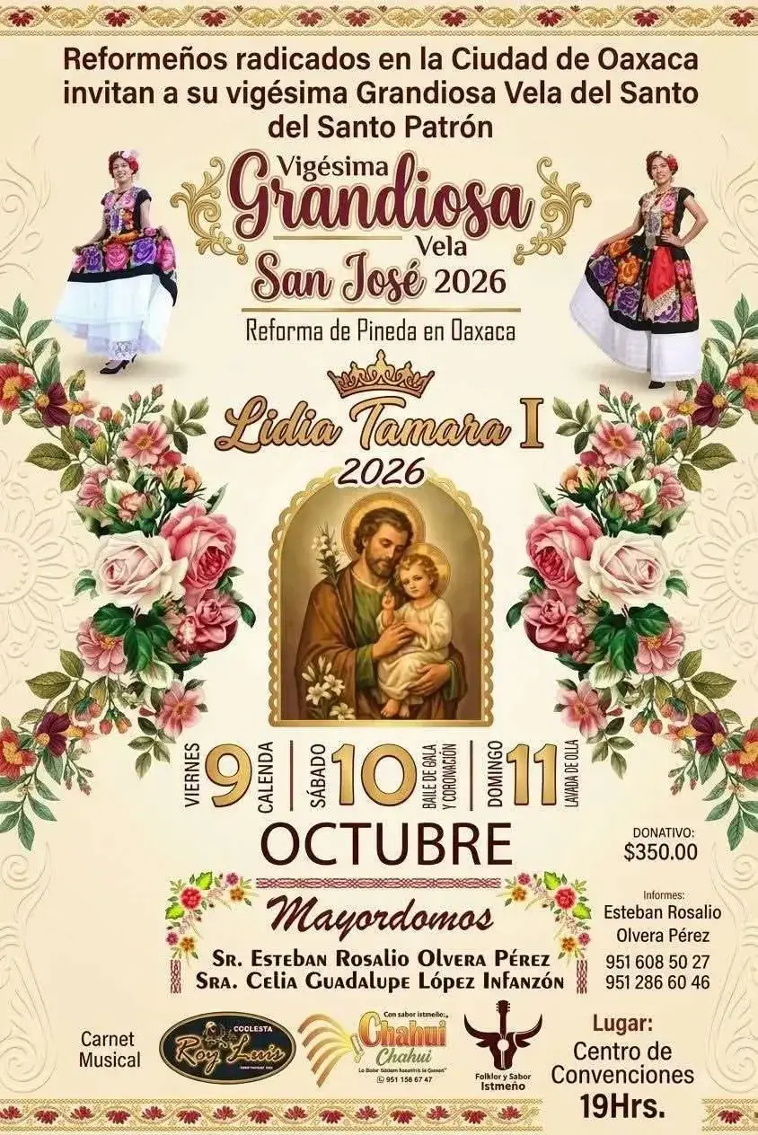Flyer del evento: 20th Grand Vela of the Patron Saint San José 2026