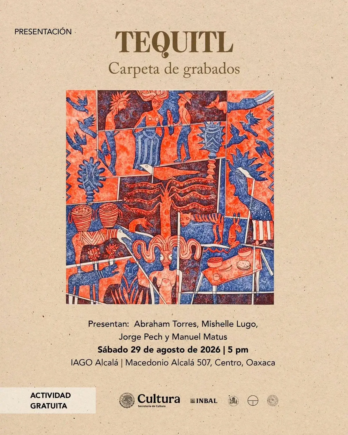 Flyer del evento: “Tequitl” carpeta de grabados