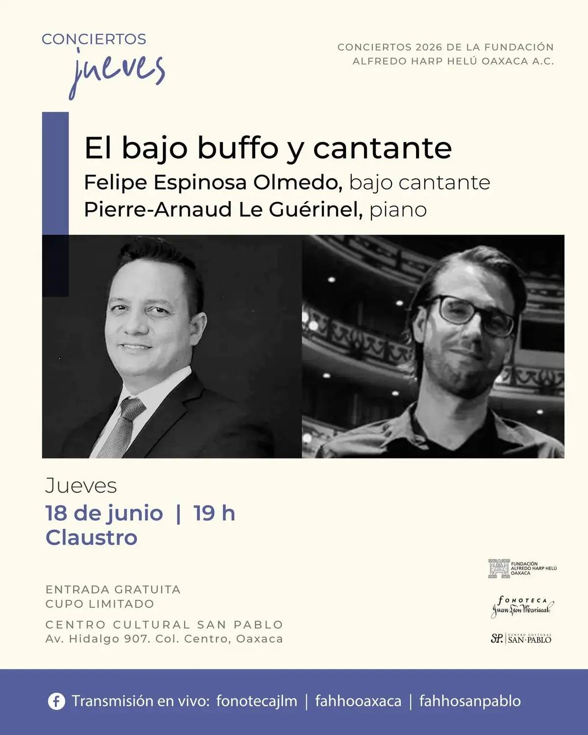 Flyer del evento: El bajo buffo y cantante