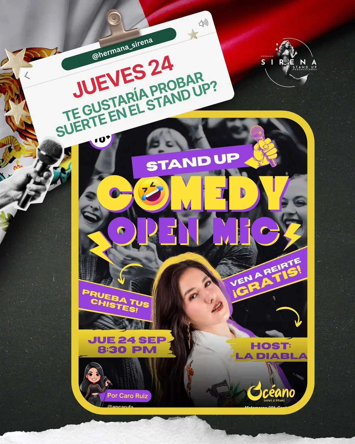 Flyer del evento: Stand Up Comedy Open Mic