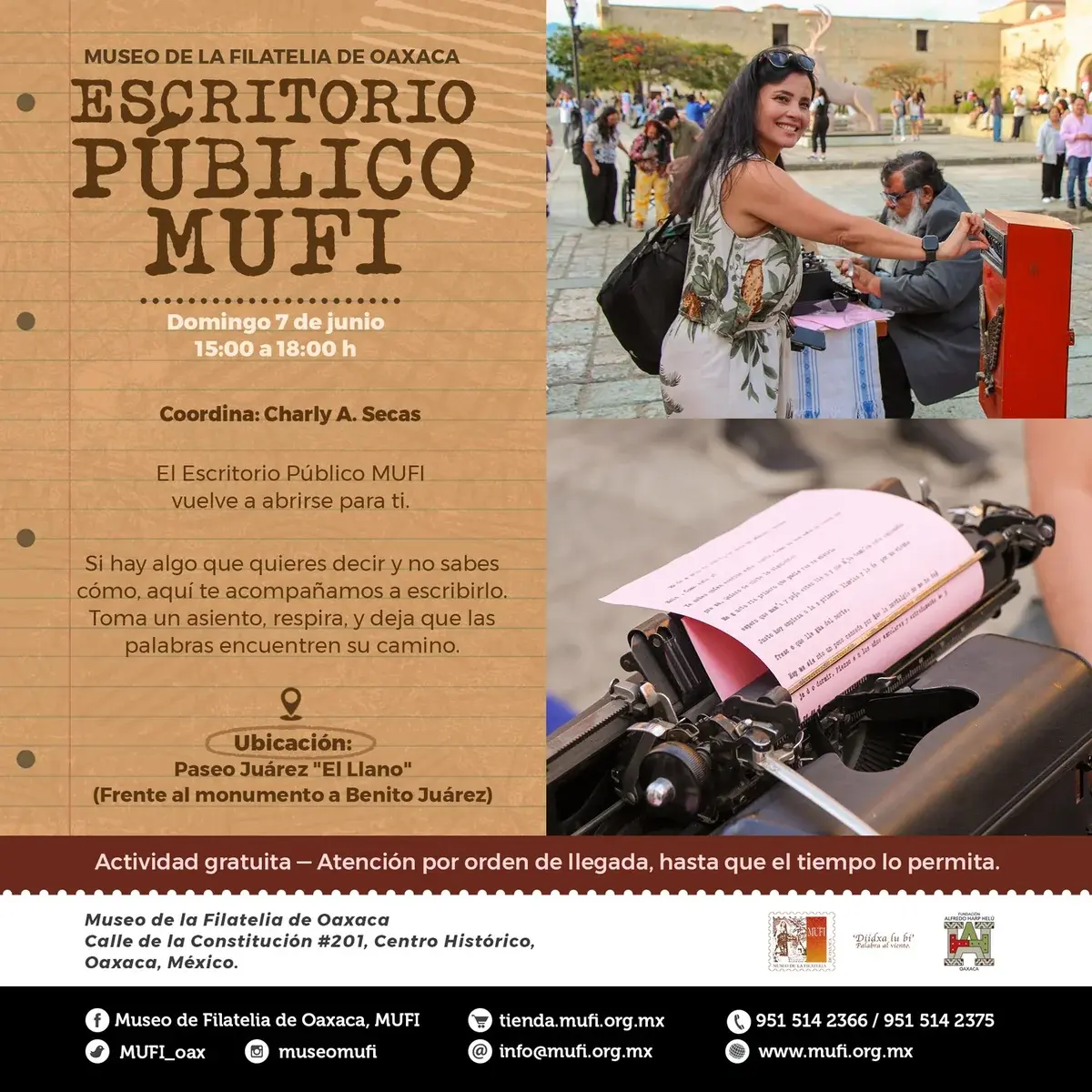 Flyer del evento: Escritorio Público MUFI