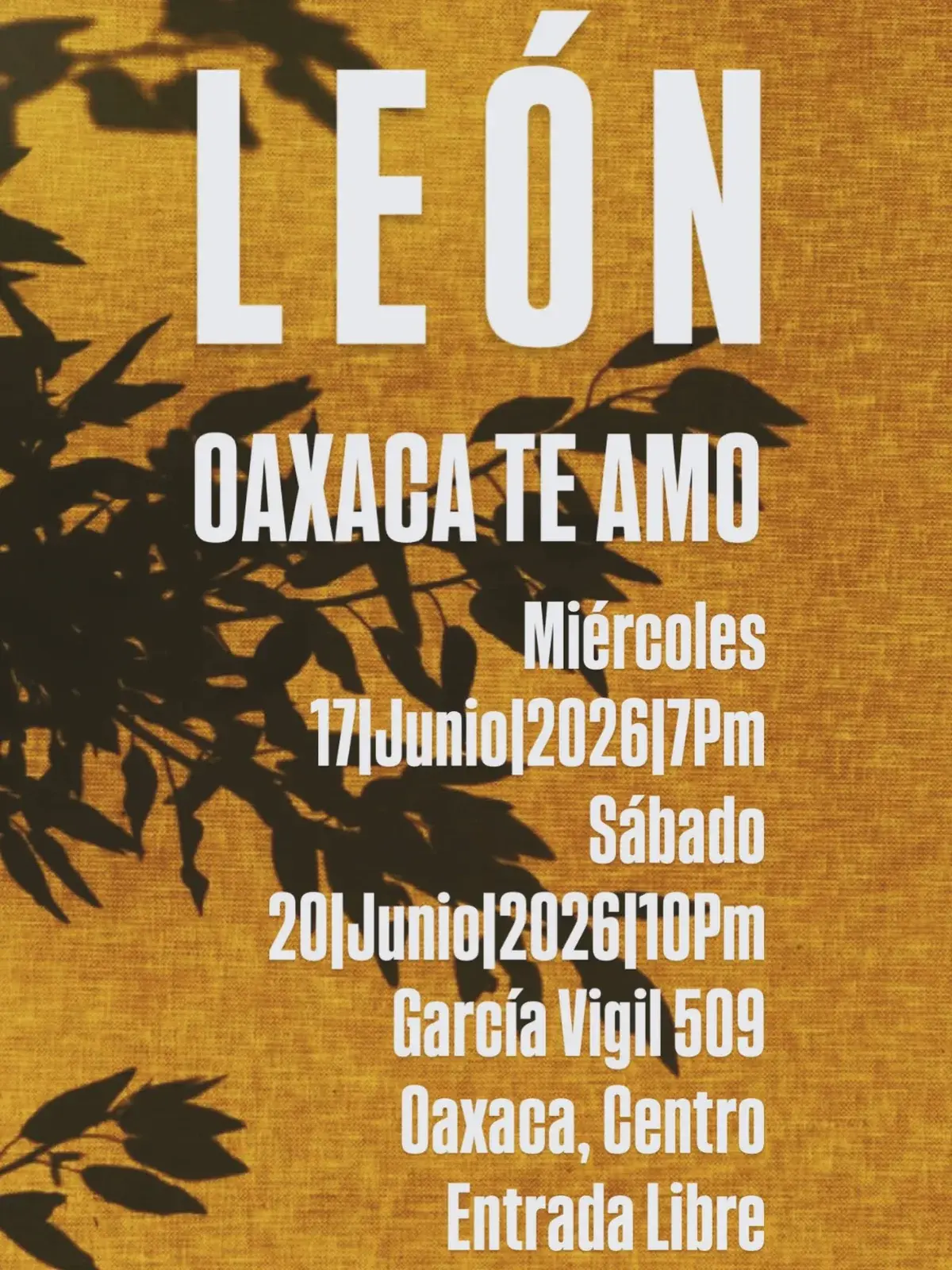 Flyer del evento: León