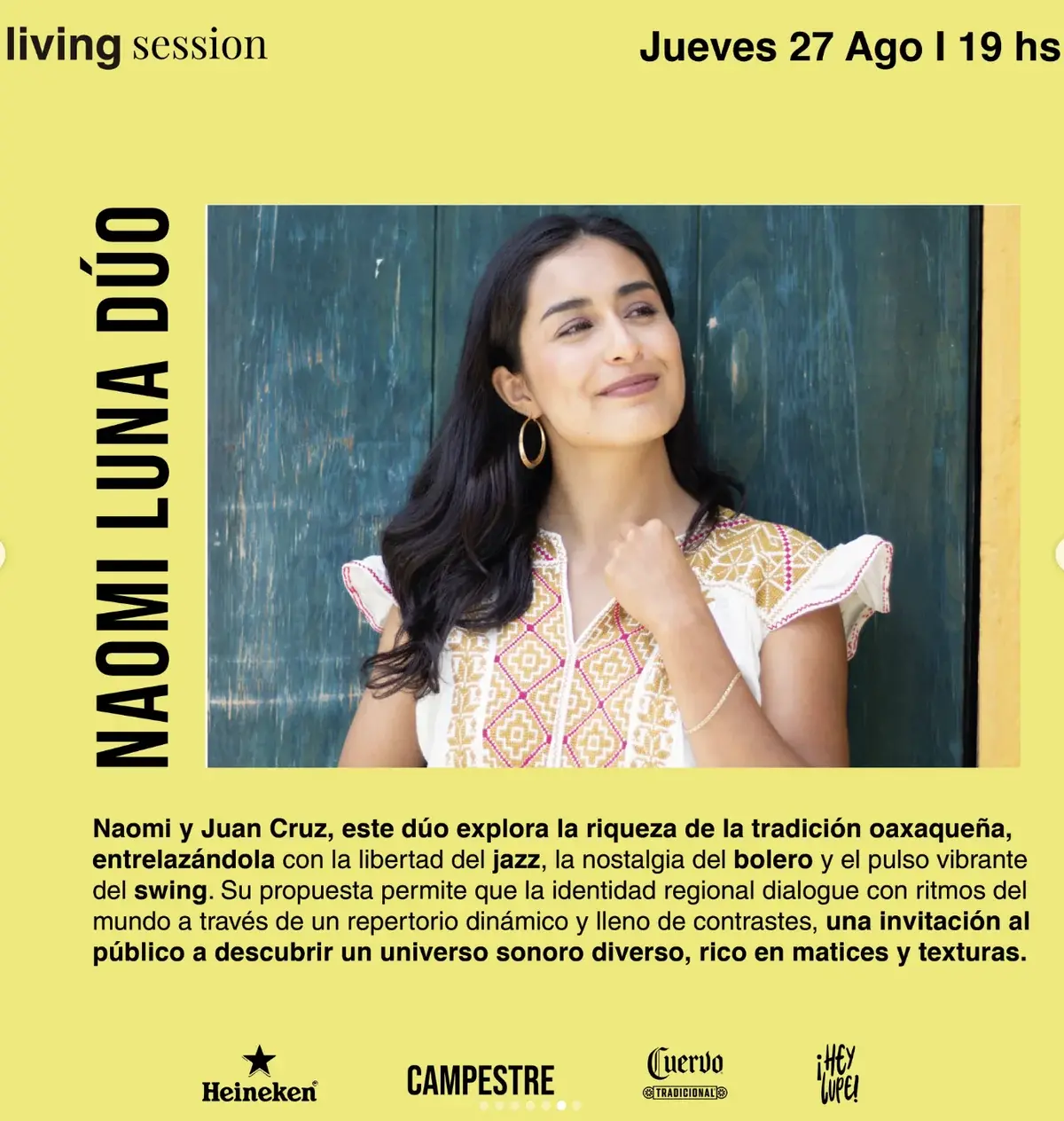 Flyer del evento: Naomi Luna Dúo