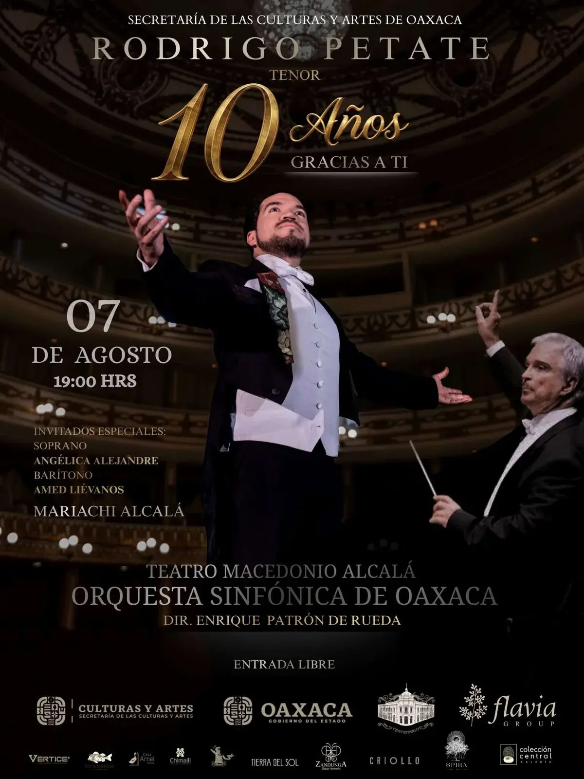 Flyer del evento: Concierto: Rodrigo Petate, tenor
