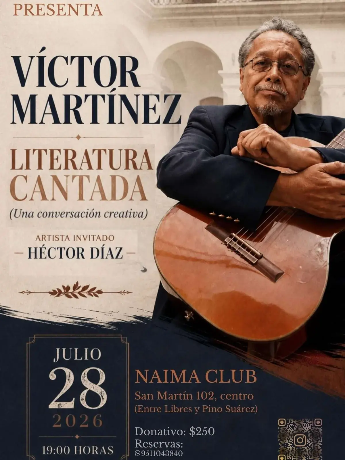 Flyer del evento: Víctor Martínez, literatura cantada