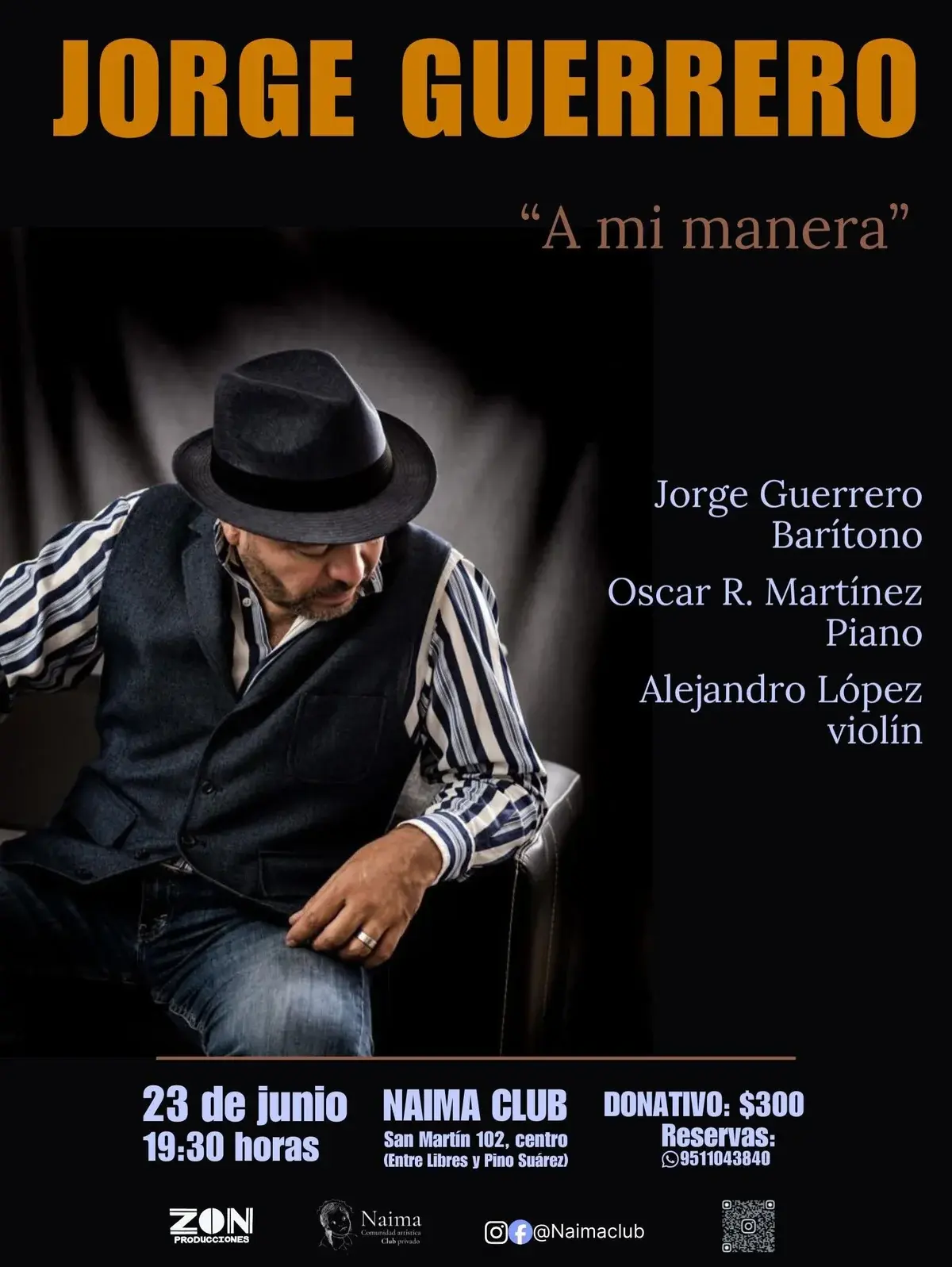 Flyer del evento: Jorge Guerrero en concierto