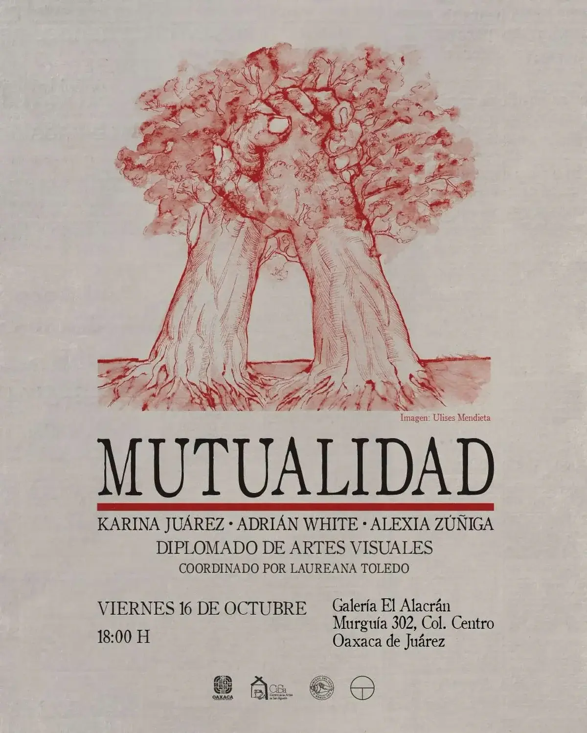 Flyer del evento: “Mutualidad” by Karina Juárez, Adrián White & Alexia Zúñiga