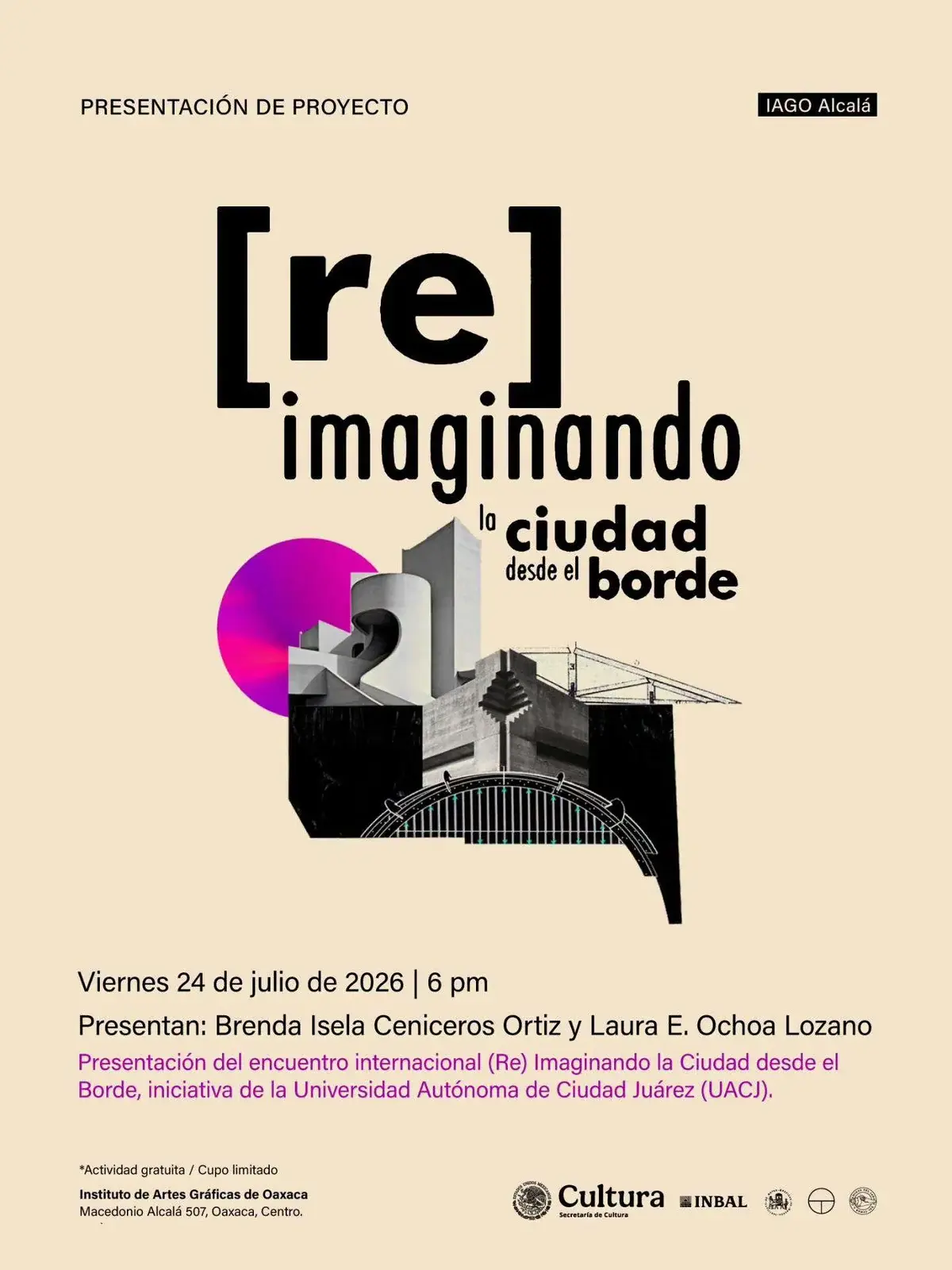 Flyer del evento: Presentación de proyecto: “(Re)imaginando la ciudad desde el borde”