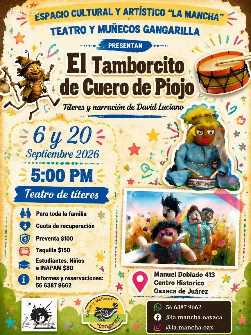 Flyer del evento: “El tamborcito de Cuero de Piojo”
