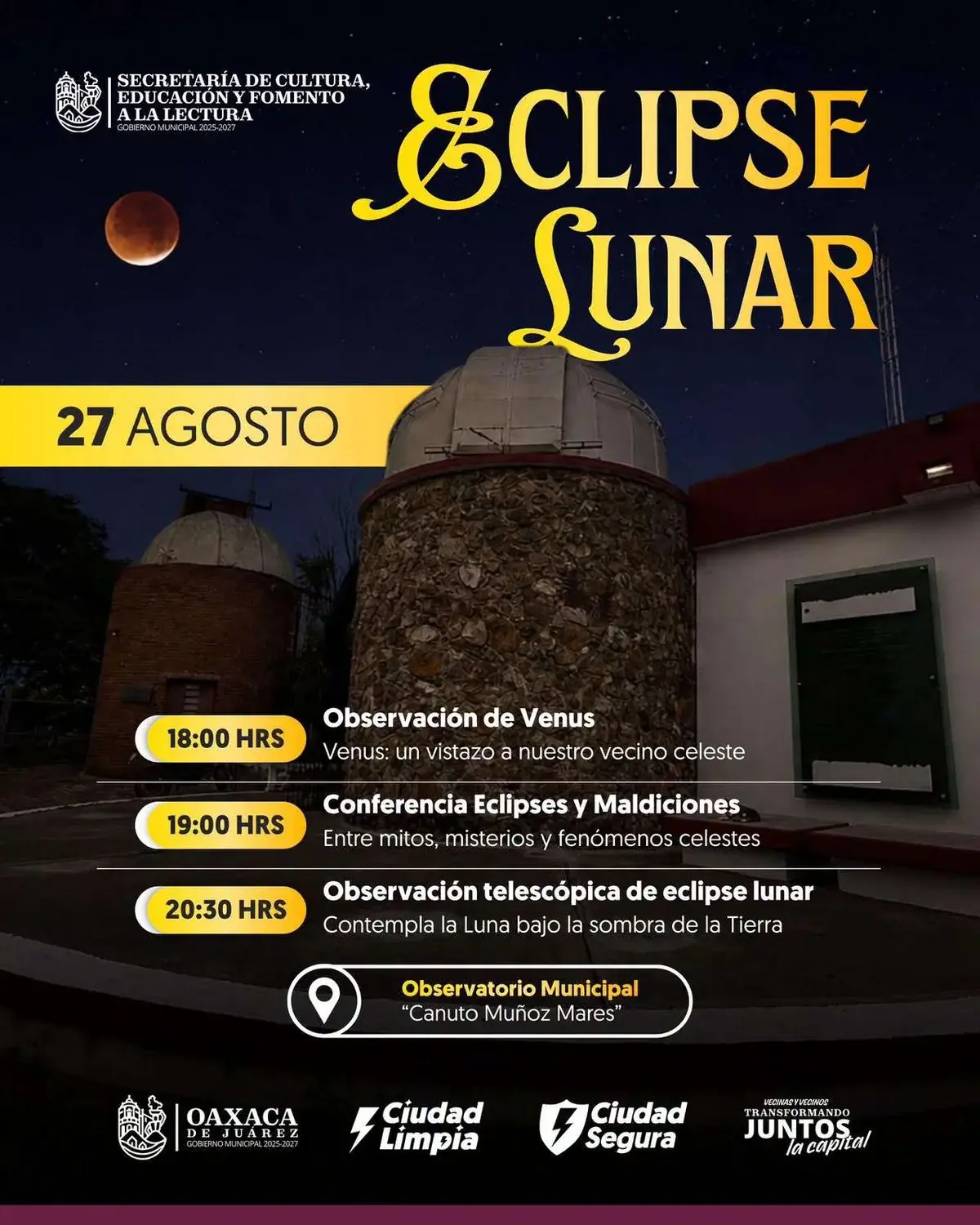 Flyer del evento: Eclipse Lunar