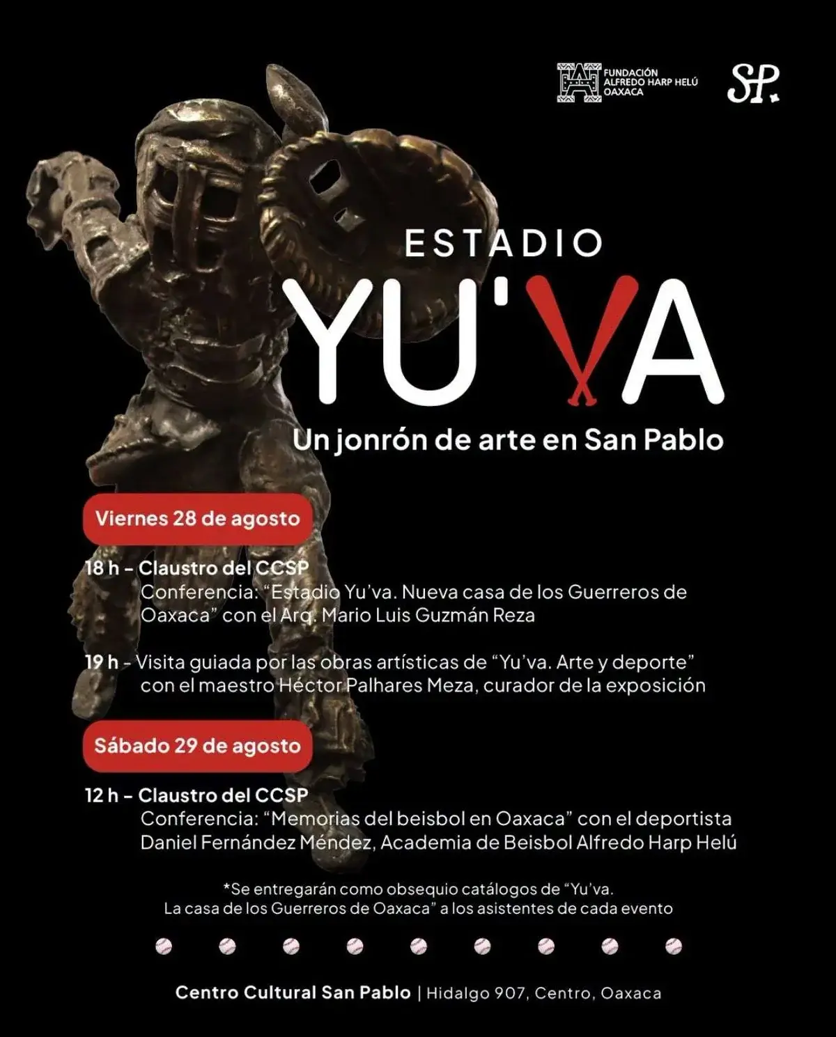 Flyer del evento: “Estadio Yu'Va: Un jonrón de arte en San Pablo”