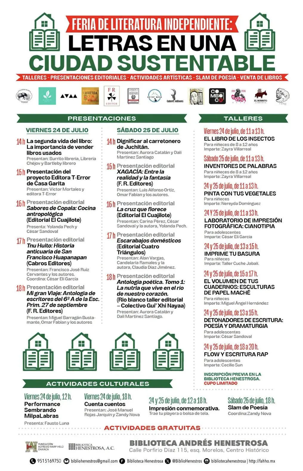 Flyer del evento: Feria de literatura independiente: “Letras en una ciudad sustentable”