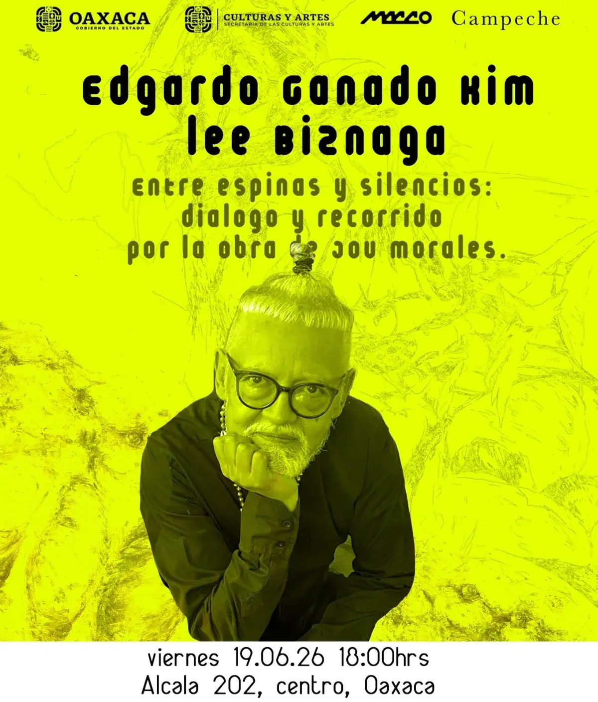 Flyer del evento: Entre espinas y silencios: diálogo y recorrido por la obra de Jou Morales