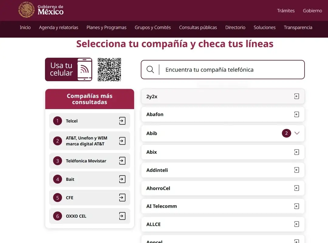 Mexico's government phone number consultation and registration portal — CRT Mexico's government phone number consultation and registration portal — CRT
