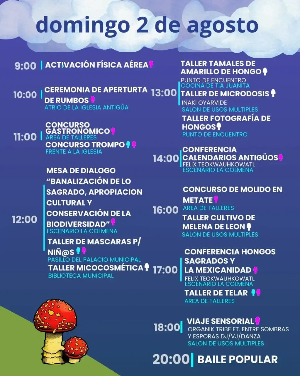 Itinerario Festival del Hongo — día 2 Itinerario Festival del Hongo — día 2